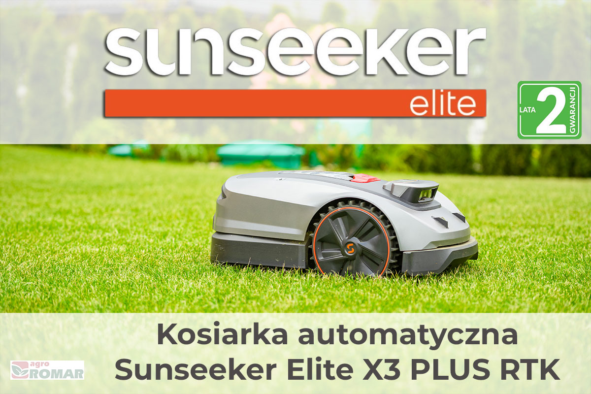 Robot koszący Sunseeker Elite X3 PLUS RTK w ogrodzie – automatyczne koszenie bez przewodu